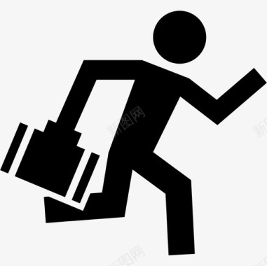 工人带着手提箱人超图标跑步图标