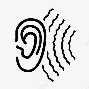 无毒标志噪音耳朵听图标图标