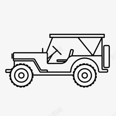 银色越野汽车吉普车探险汽车图标图标