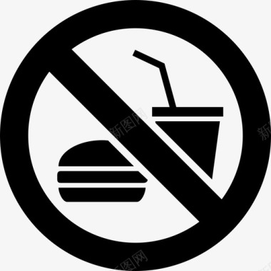 禁止外食禁饮禁止标志图标图标