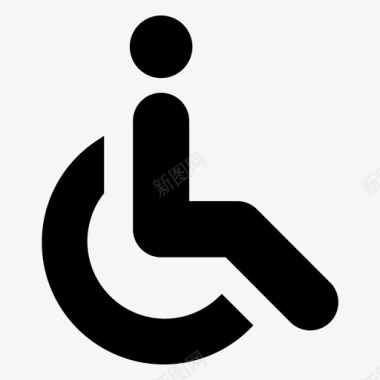 轮椅上的病人残疾病人椅子图标图标