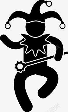 玩耍的人物小丑喜剧演员中世纪图标图标