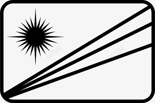 太平洋马绍尔群岛国家国旗图标图标