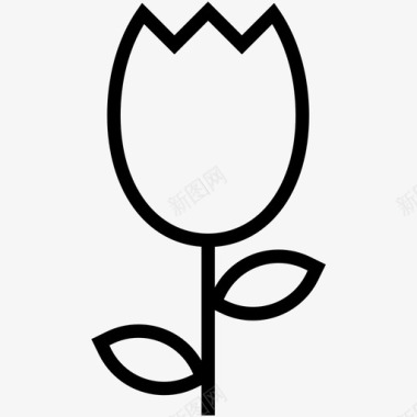 郁金香花蕾美丽花朵图标图标