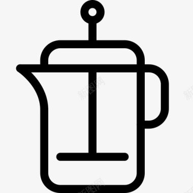 法式印刷机咖啡饮料图标图标