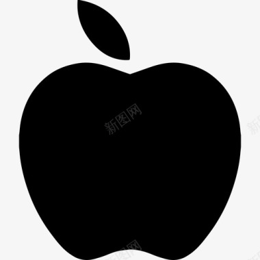 黑色背景苹果黑色水果形状食物超图标图标