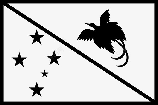 太平洋巴布亚新几内亚国家旗帜图标图标