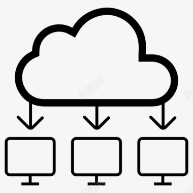 互联网云计算云计算计算机连接图标图标