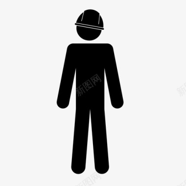 戴安全帽的工人合规性安全帽图标图标
