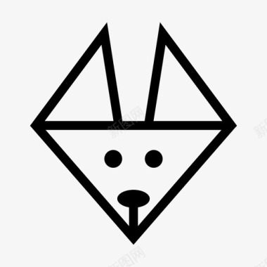 折纸狐狸折纸动物图标图标