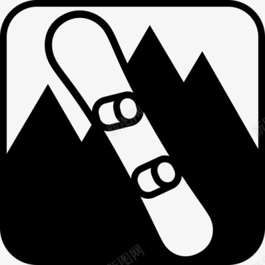 滑雪板滑板运动图标图标