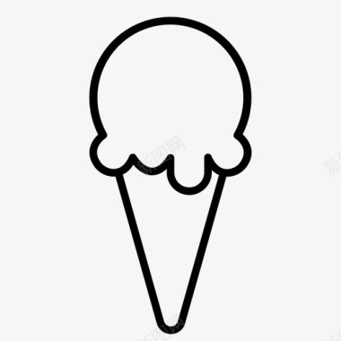 冰淇淋筒冰淇淋融化图标图标