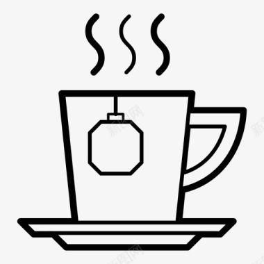 塑料杯子茶杯子热茶图标图标