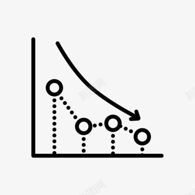 降低运营成本折线图减少向下图标图标