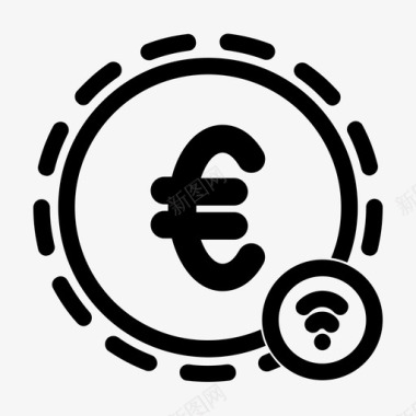 手机移动支付moneywireless欧元在线图标图标