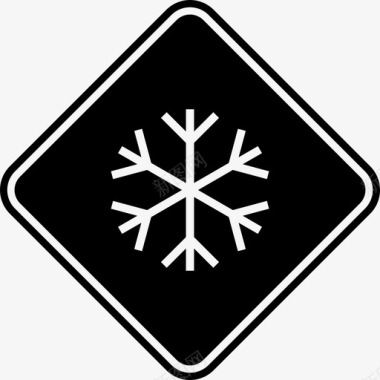 雪地路标寒冷冬季图标图标