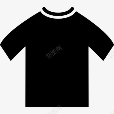 黑色男式T恤时尚超图标图标