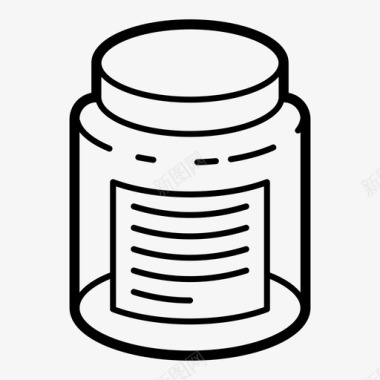 古代罐子有标签的罐子容器玻璃罐子图标图标