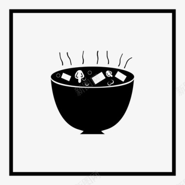 味噌汤日本料理拉面乌冬汤图标图标