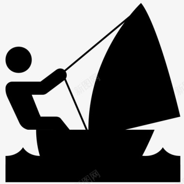 帆船冲浪运动图标图标