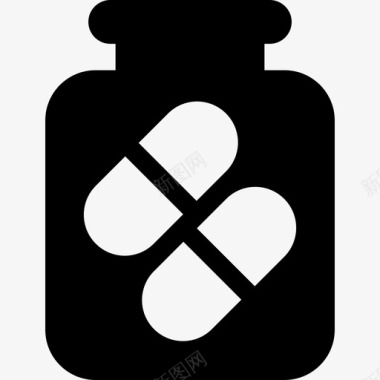 药丸瓶胶囊容器图标图标