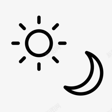 夜晚晚上新月太阳白天晚上图标图标