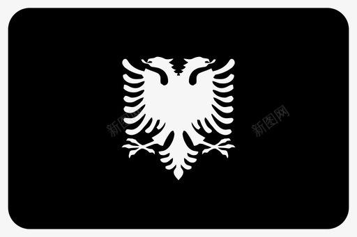 矩形阿尔巴尼亚语国家欧洲图标图标