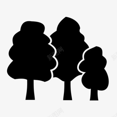 榆树森林枫树图标图标