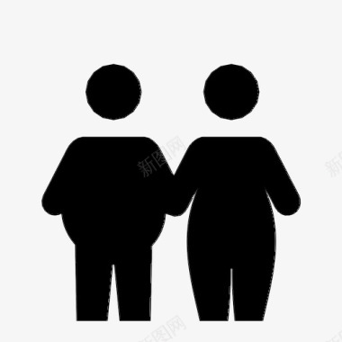 夫妻夫妇肥胖夫妇饮食肥胖图标图标