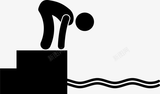 运动项目标志游泳运动员准备姿势运动员比赛图标图标