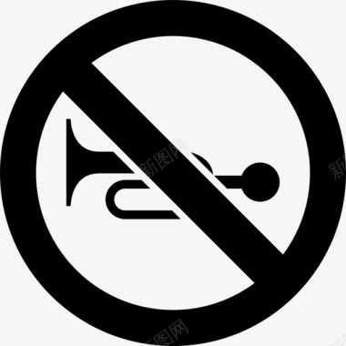 拉拉队喇叭图标禁止鸣笛禁止喇叭图标图标