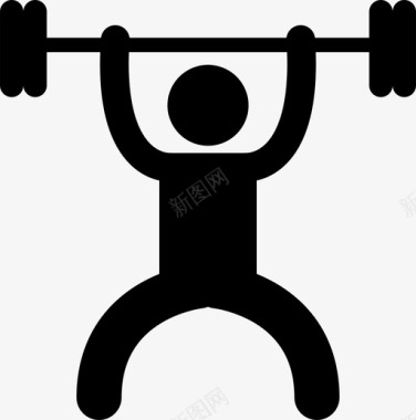 三面肌肉健身杠铃男人图标图标