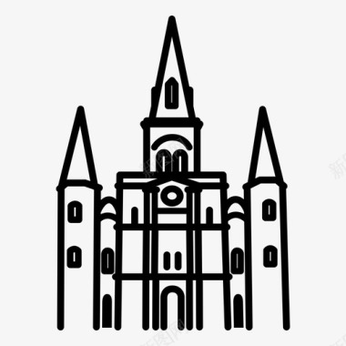 新奥尔良大教堂城市图标图标