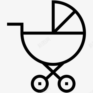 婴儿婴儿车婴儿运输车婴儿和儿童图标集图标