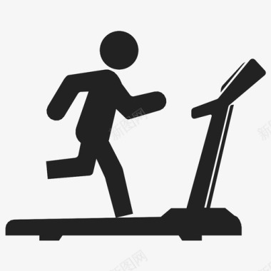 运动跑步机有氧运动健身房图标图标