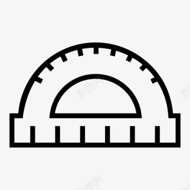 塑料尺子量角器角度绘图图标图标