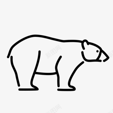 胖胖棕熊熊动物棕熊图标图标