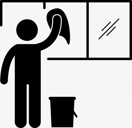 擦窗器清洁工人icon图标免费下载