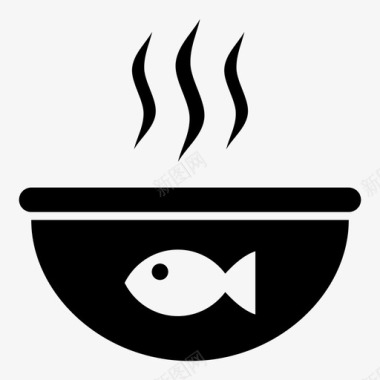 鱼汤大锅鱼菜图标图标