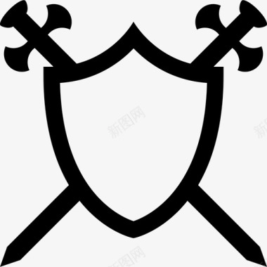 双剑交叉的盾牌武器特勤图标图标