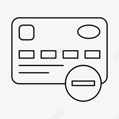 金融等距删除卡块信用卡图标图标