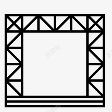 舞台灯具矢量桁架施工设备图标图标