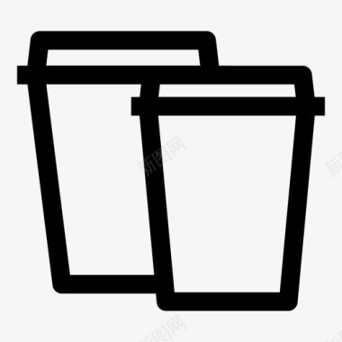 纸杯咖啡杯子图标图标
