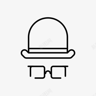 间谍圆顶礼帽侦探图标图标