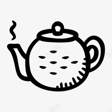 日式茶壶咖啡壶日式图标图标