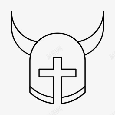 十字军战士守卫头盔图标图标