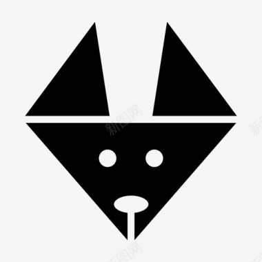 折纸狐狸折纸动物图标图标