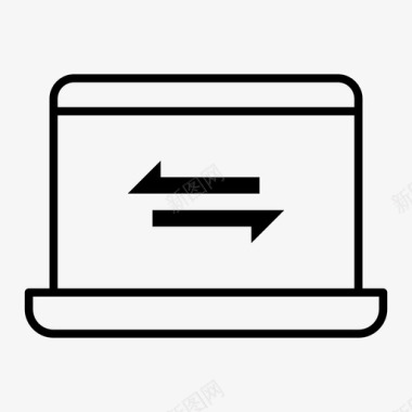 大叔手提手提电脑传送资料箭头连接性图标图标