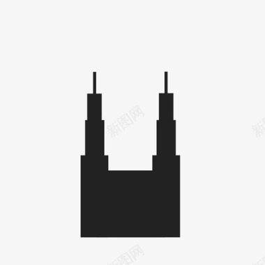 马来西亚国家石油公司双子塔建筑地标图标图标