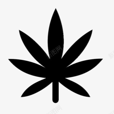 飞叶大麻叶大麻大麻植物图标图标